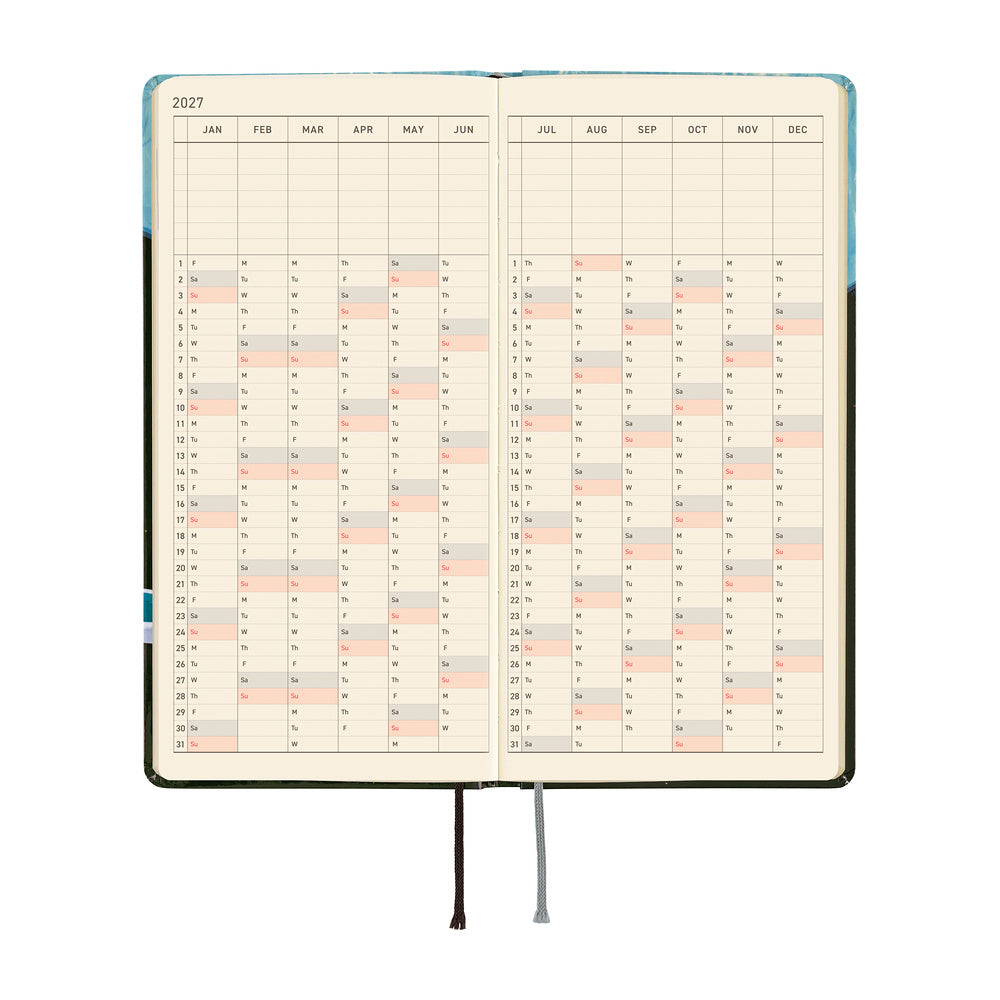 Hobonichi Techo 2027 - Weeks/Wallet Planner Book - Meteor Shower in the Light Blue Forest [English/Tall & Slim/Jan Start]
