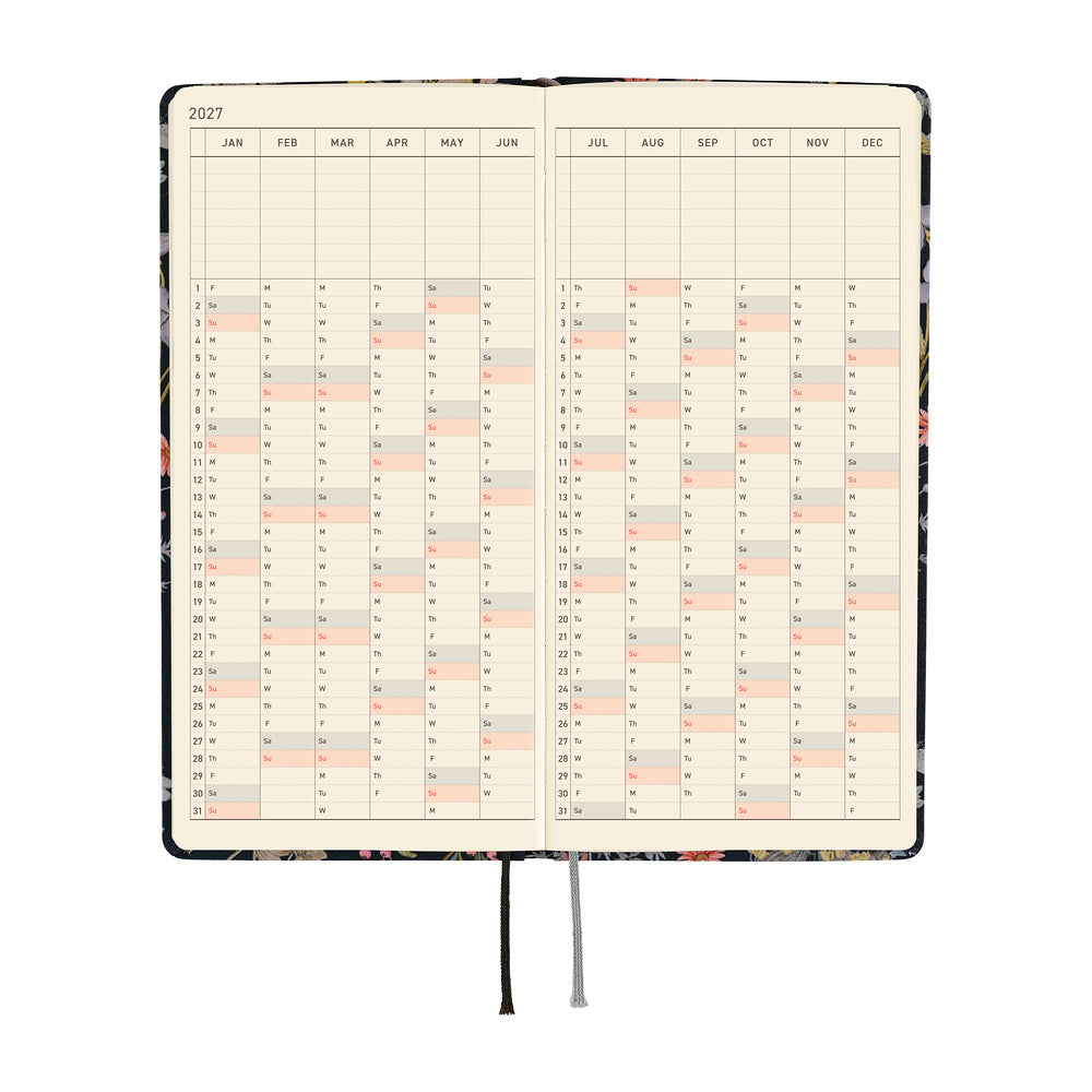 Hobonichi Techo 2027 - Weeks/Wallet Planner Book - Floral Remedy [English/Tall & Slim/Jan Start]