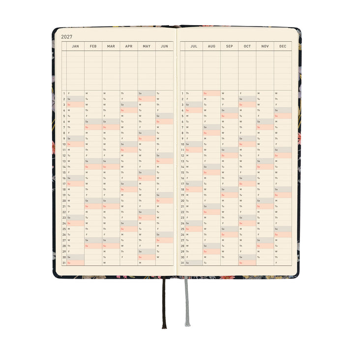 Hobonichi Techo 2027 - Weeks/Wallet Planner Book - Floral Remedy [English/Tall & Slim/Jan Start]