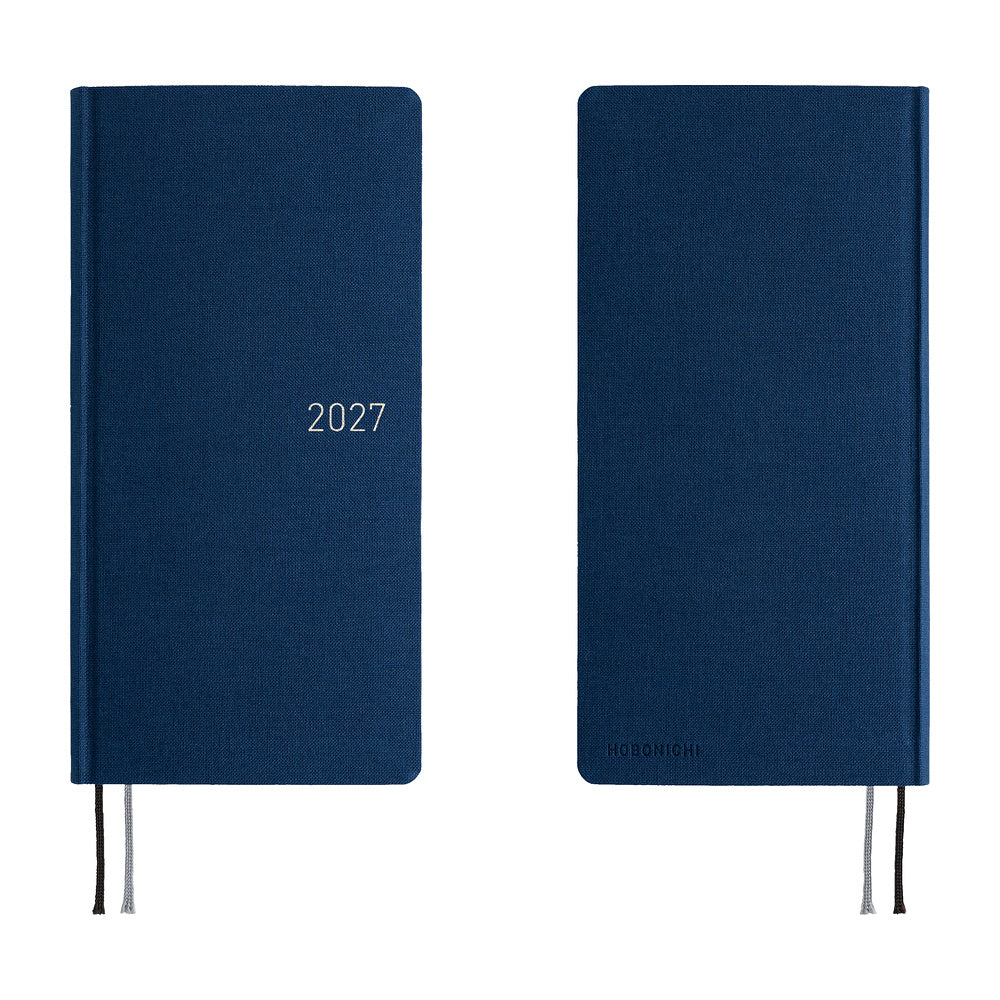 Hobonichi Techo 2027 - Weeks/Wallet Planner Book MEGA - Midnight Blue [English/Tall & Slim/Jan Start]
