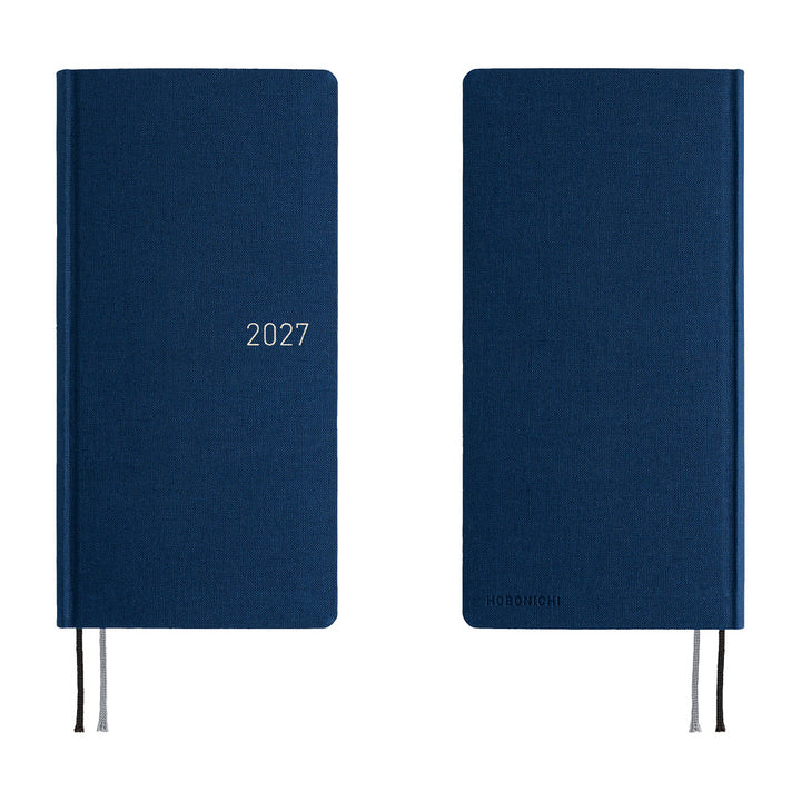 Hobonichi Techo 2027 - Weeks/Wallet Planner Book MEGA - Midnight Blue [English/Tall & Slim/Jan Start]