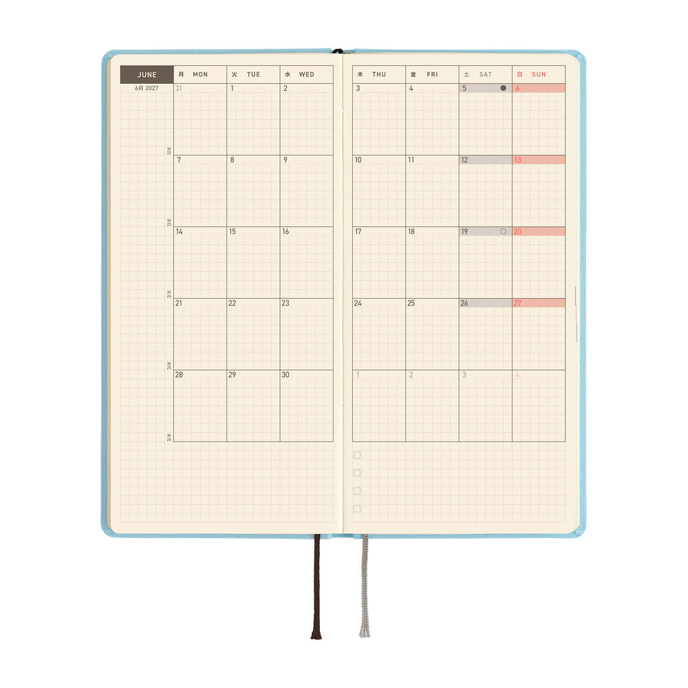 Hobonichi Techo 2027 - Weeks/Wallet Planner Book MEGA - Sea Glass [English/Tall & Slim/Jan Start]