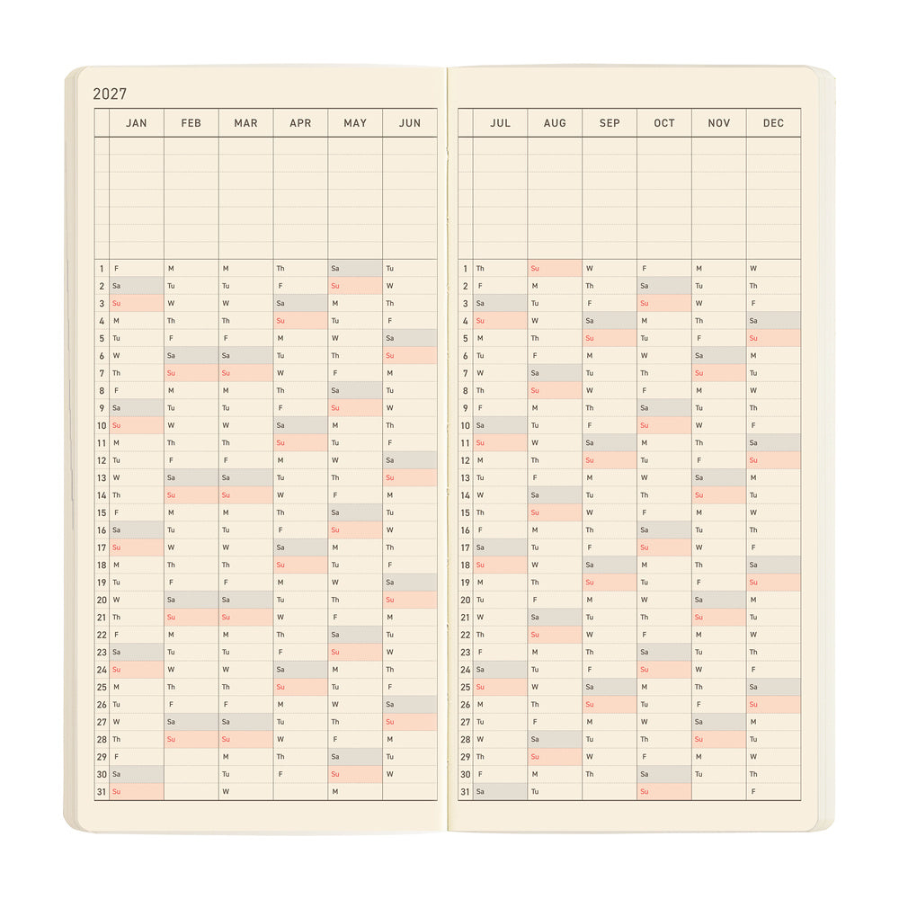 Hobonichi Techo 2027 - Weeks/Wallet Planner Book MEGA - Lime Green [English/Tall & Slim/Jan Start]