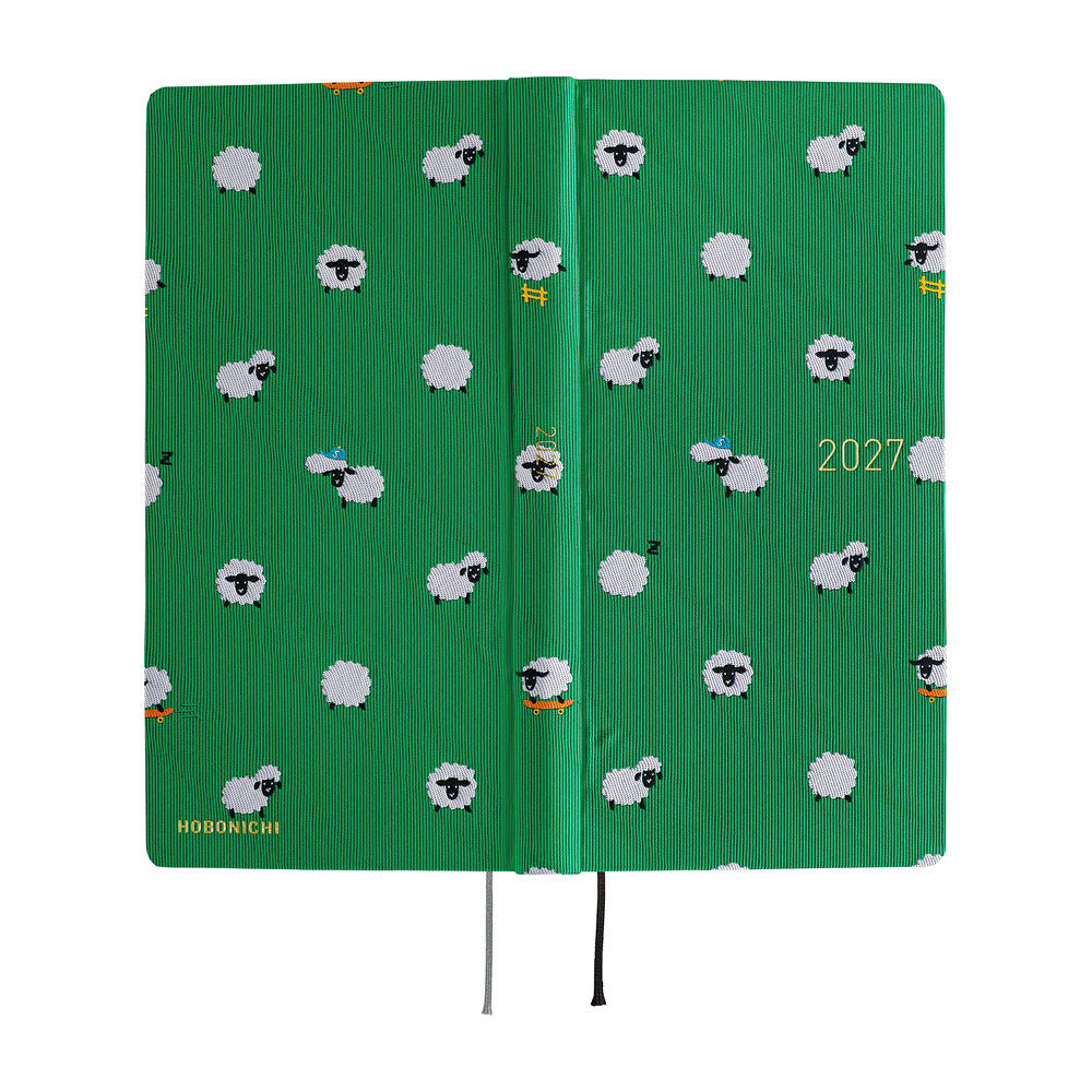 Hobonichi Techo 2027 - Weeks/Wallet Planner Book MEGA - Sheep Sheep Sheep [English/Tall & Slim/Jan Start]