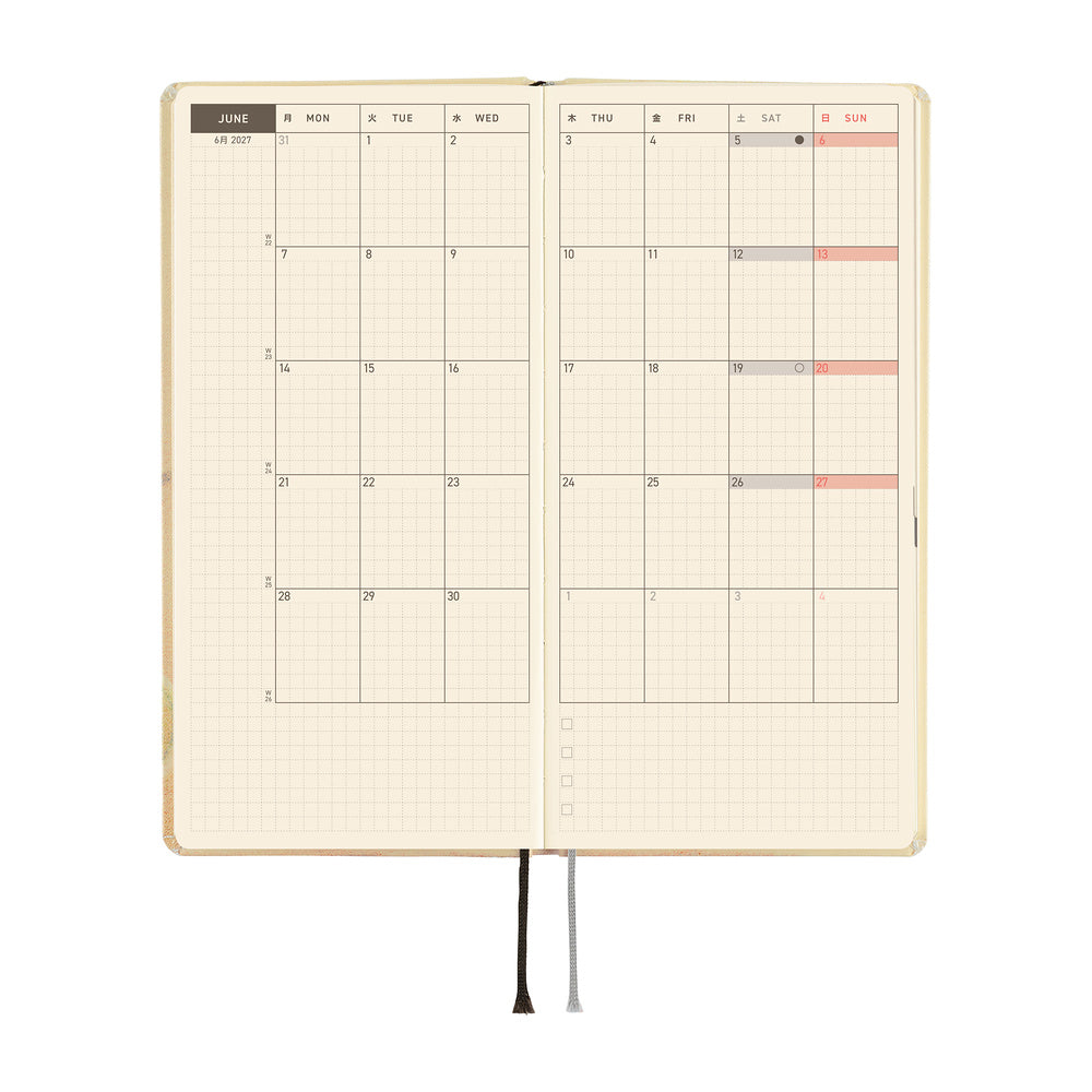 Hobonichi Techo 2027 - Weeks/Wallet Planner Book - Once, in Spring [English/Tall & Slim/Jan Start]