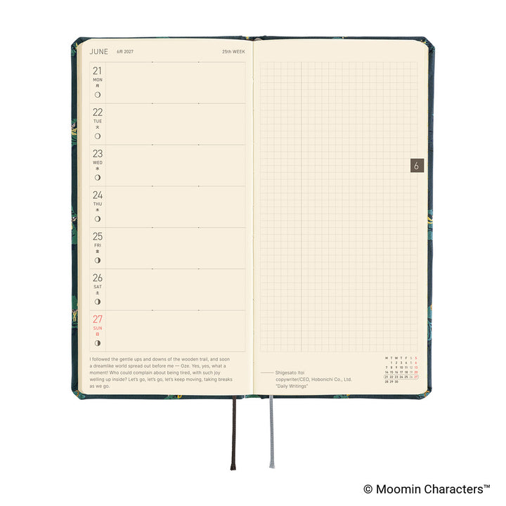 Hobonichi Techo 2027 - Weeks/Wallet Planner Book - A Day in the Life of Snufkin [English/Tall & Slim/Jan Start]