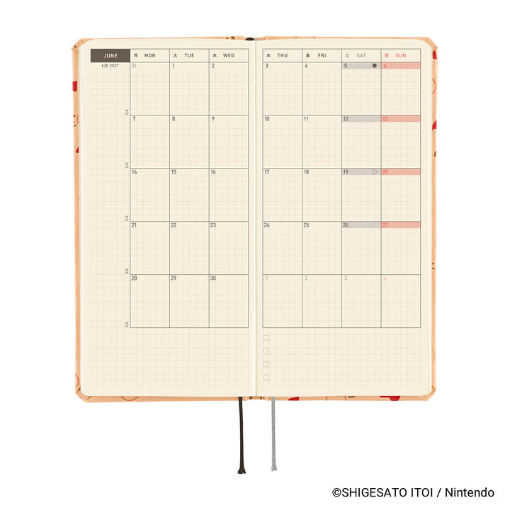 Hobonichi Techo 2027 - Weeks/Wallet Planner Book - Mr. Saturn Pattern [English/Tall & Slim/Jan Start]
