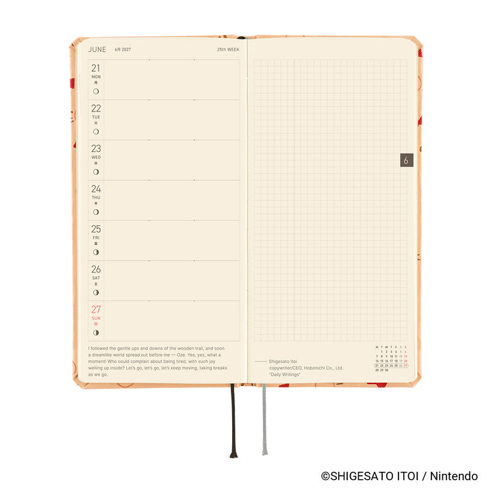Hobonichi Techo 2027 - Weeks/Wallet Planner Book - Mr. Saturn Pattern [English/Tall & Slim/Jan Start]