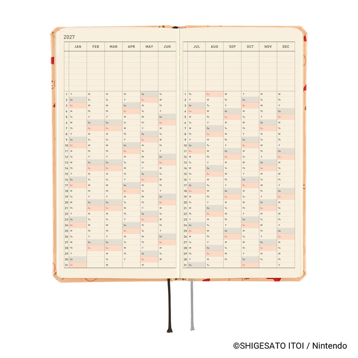 Hobonichi Techo 2027 - Weeks/Wallet Planner Book - Mr. Saturn Pattern [English/Tall & Slim/Jan Start]