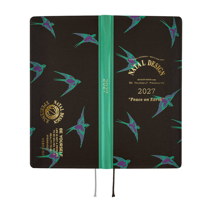 Hobonichi Techo 2027 - Weeks/Wallet Planner Book - Lucky Swallow [English/Tall & Slim/Jan Start]