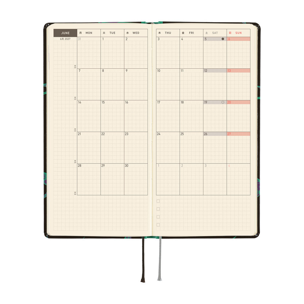 Hobonichi Techo 2027 - Weeks/Wallet Planner Book - Lucky Swallow [English/Tall & Slim/Jan Start]