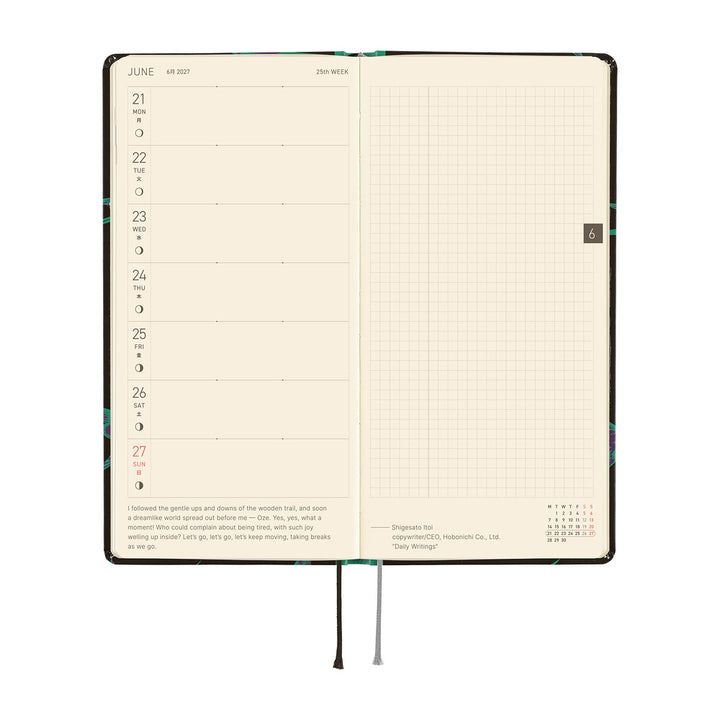 Hobonichi Techo 2027 - Weeks/Wallet Planner Book - Lucky Swallow [English/Tall & Slim/Jan Start]