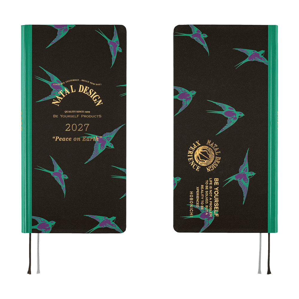 Hobonichi Techo 2027 - Weeks/Wallet Planner Book - Lucky Swallow [English/Tall & Slim/Jan Start]