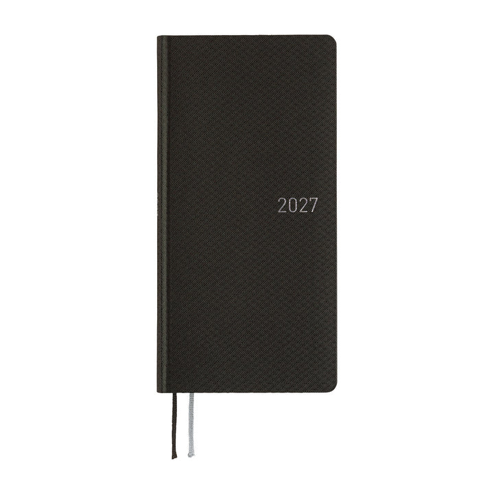 Hobonichi Techo 2027 - Weeks/Wallet Planner Book - Black Argyle [English/Tall & Slim/Jan Start]