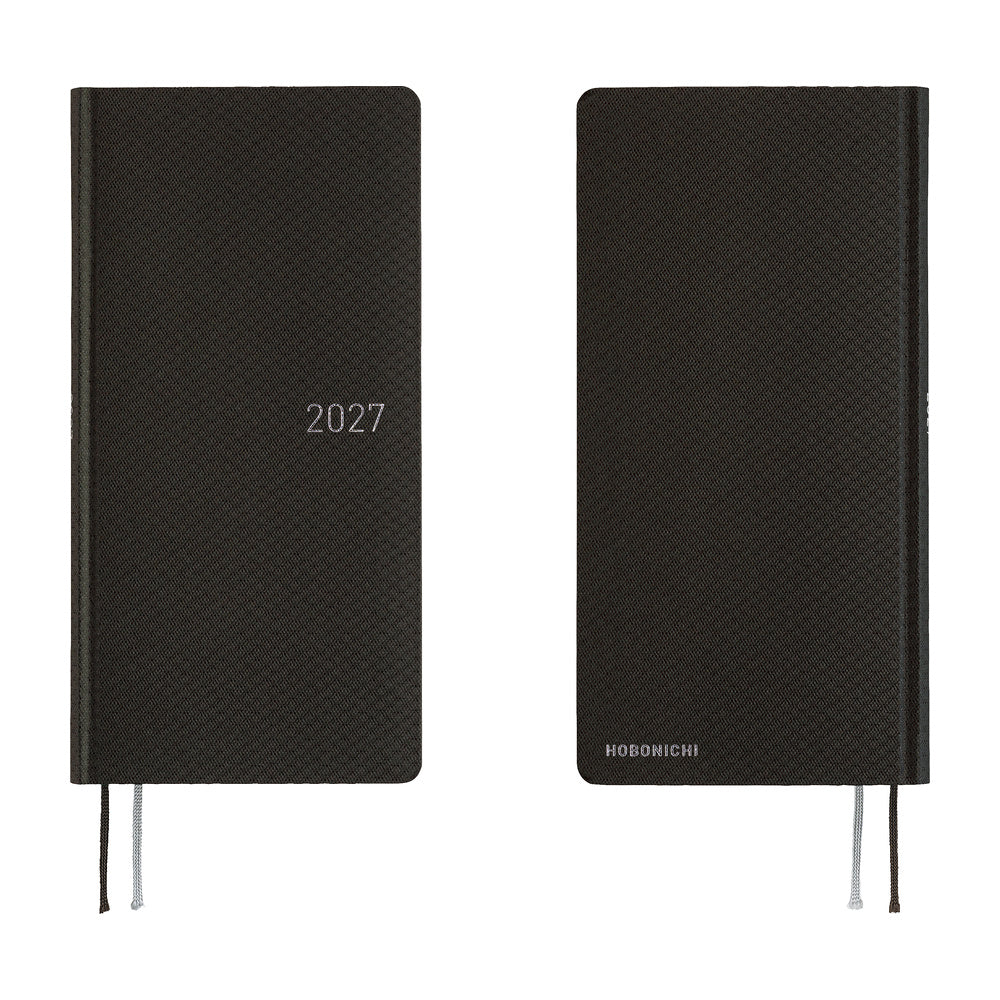 Hobonichi Techo 2027 - Weeks/Wallet Planner Book - Black Argyle [English/Tall & Slim/Jan Start]
