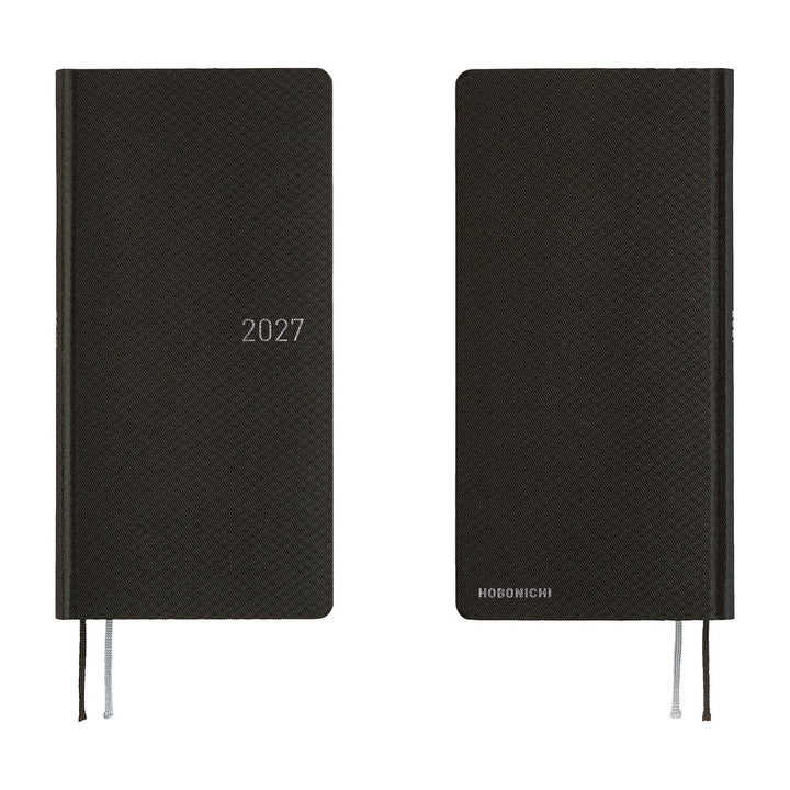 Hobonichi Techo 2027 - Weeks/Wallet Planner Book - Black Argyle [English/Tall & Slim/Jan Start]