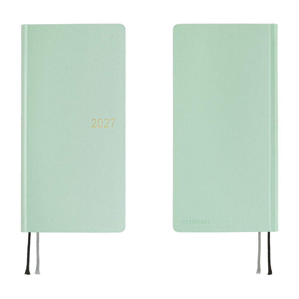 Hobonichi Techo 2027 - Weeks/Wallet Planner Book - Frosty Jade [English/Tall & Slim/Jan Start]