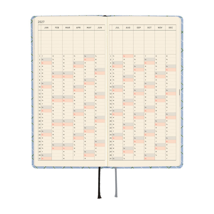Hobonichi Techo 2027 - Weeks/Wallet Planner Book - Graph Plaid [English/Tall & Slim/Jan Start]