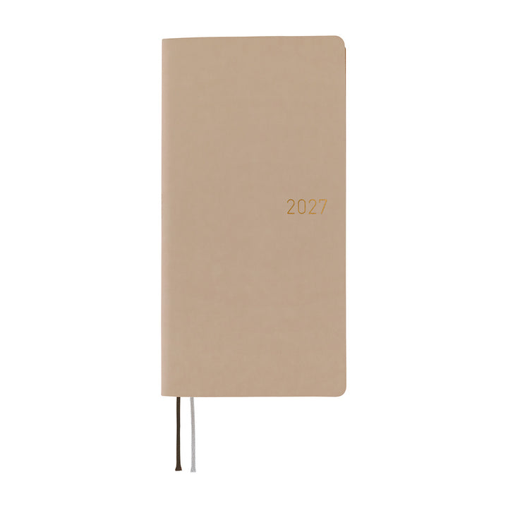 Hobonichi Techo 2027 - Weeks/Wallet Planner Book - Cafe au Lait [English/Tall & Slim/Jan Start]