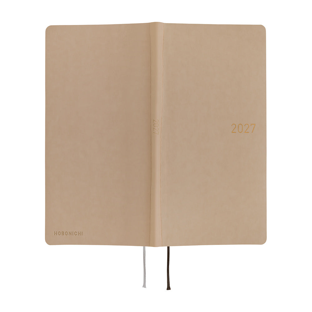 Hobonichi Techo 2027 - Weeks/Wallet Planner Book - Cafe au Lait [English/Tall & Slim/Jan Start]