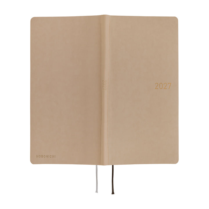 Hobonichi Techo 2027 - Weeks/Wallet Planner Book - Cafe au Lait [English/Tall & Slim/Jan Start]
