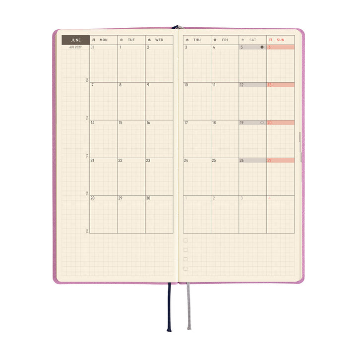 Hobonichi Techo 2027 - Weeks/Wallet Planner Book - Lavender Milk [English/Tall & Slim/Jan Start]