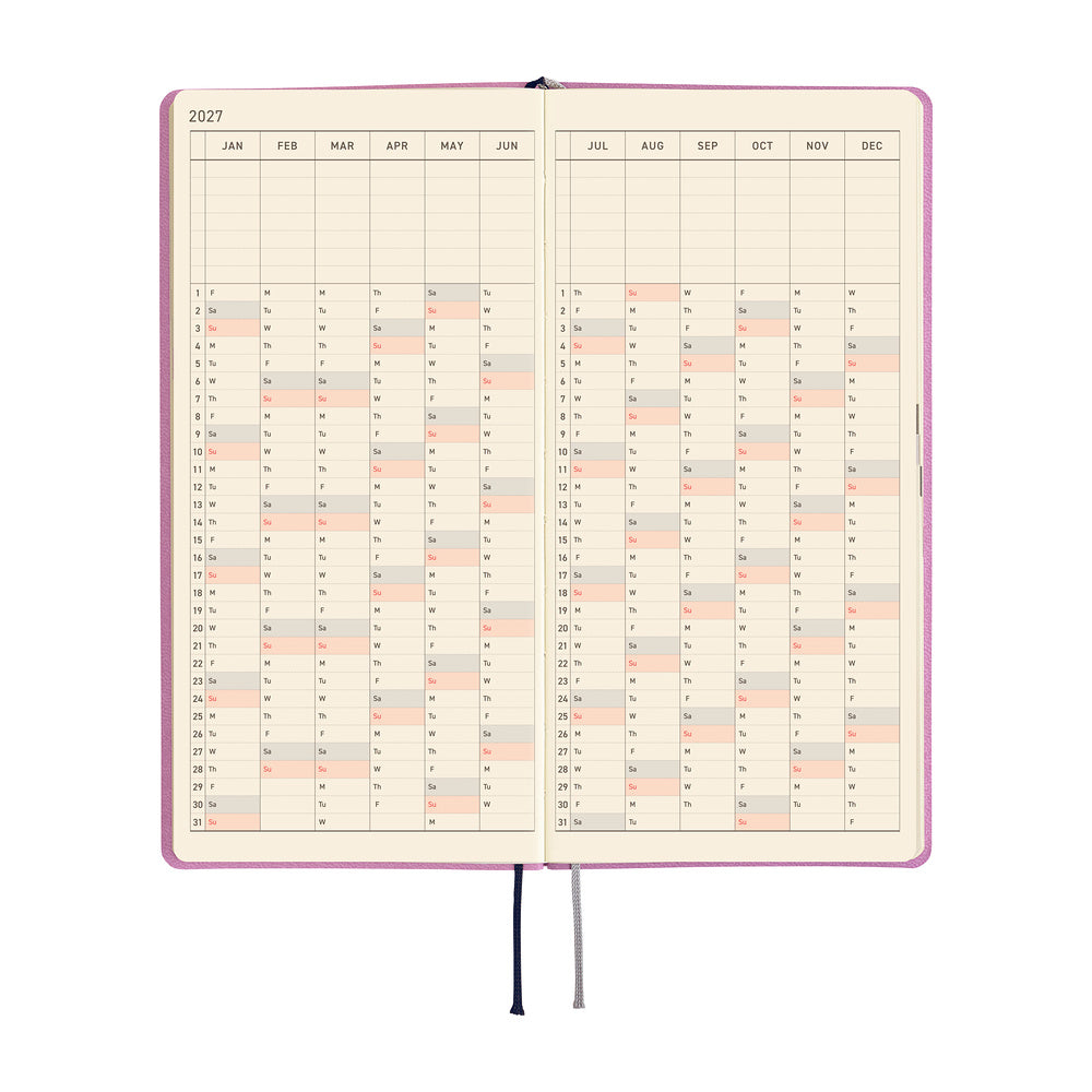 Hobonichi Techo 2027 - Weeks/Wallet Planner Book - Lavender Milk [English/Tall & Slim/Jan Start]