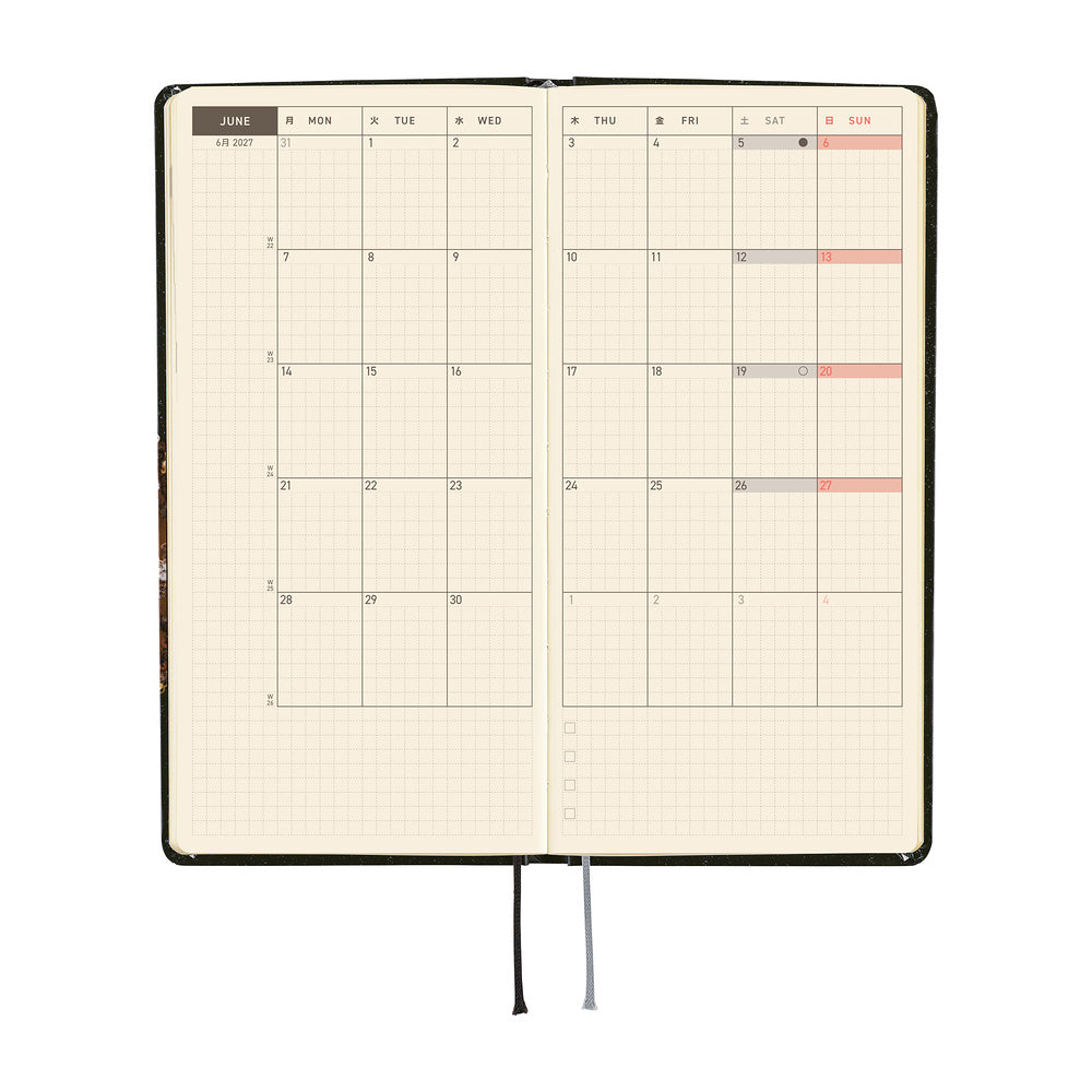 Hobonichi Techo 2027 - Weeks/Wallet Planner Book - Starlight [English/Tall & Slim/Jan Start]