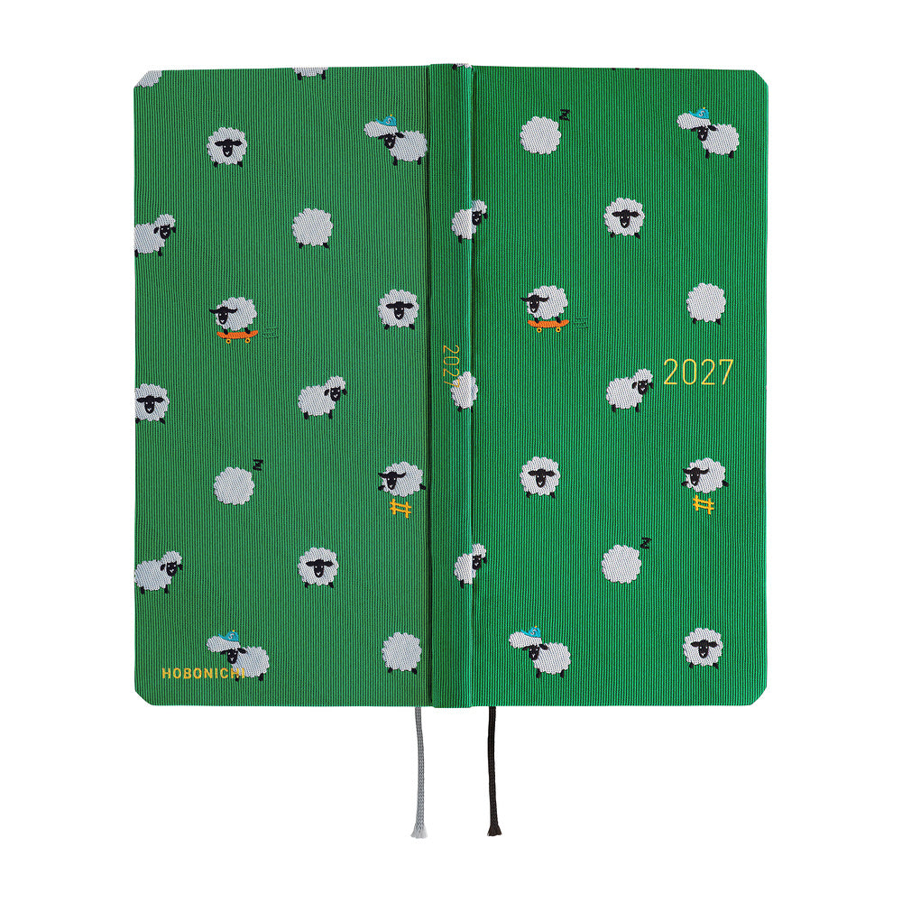 Hobonichi Techo 2027 - Weeks/Wallet Planner Book - Sheep Sheep Sheep [English/Tall & Slim/Jan Start]