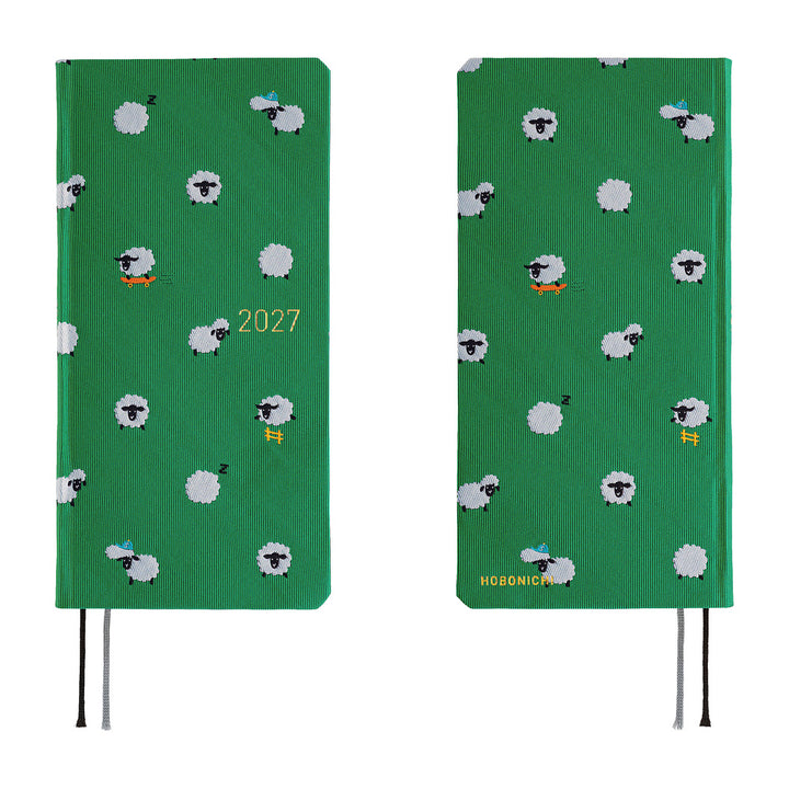 Hobonichi Techo 2027 - Weeks/Wallet Planner Book - Sheep Sheep Sheep [English/Tall & Slim/Jan Start]