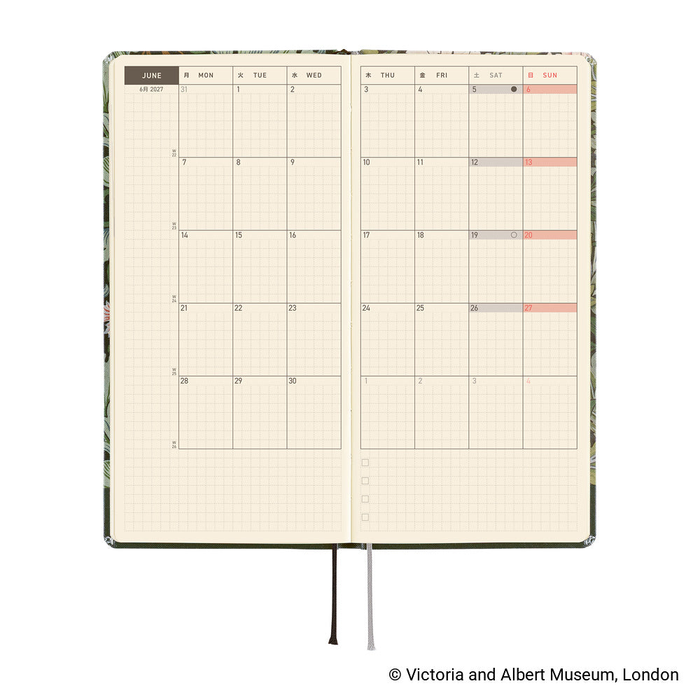 Hobonichi Techo 2027 - Weeks/Wallet Planner Book - Leicester [English/Tall & Slim/Jan Start]