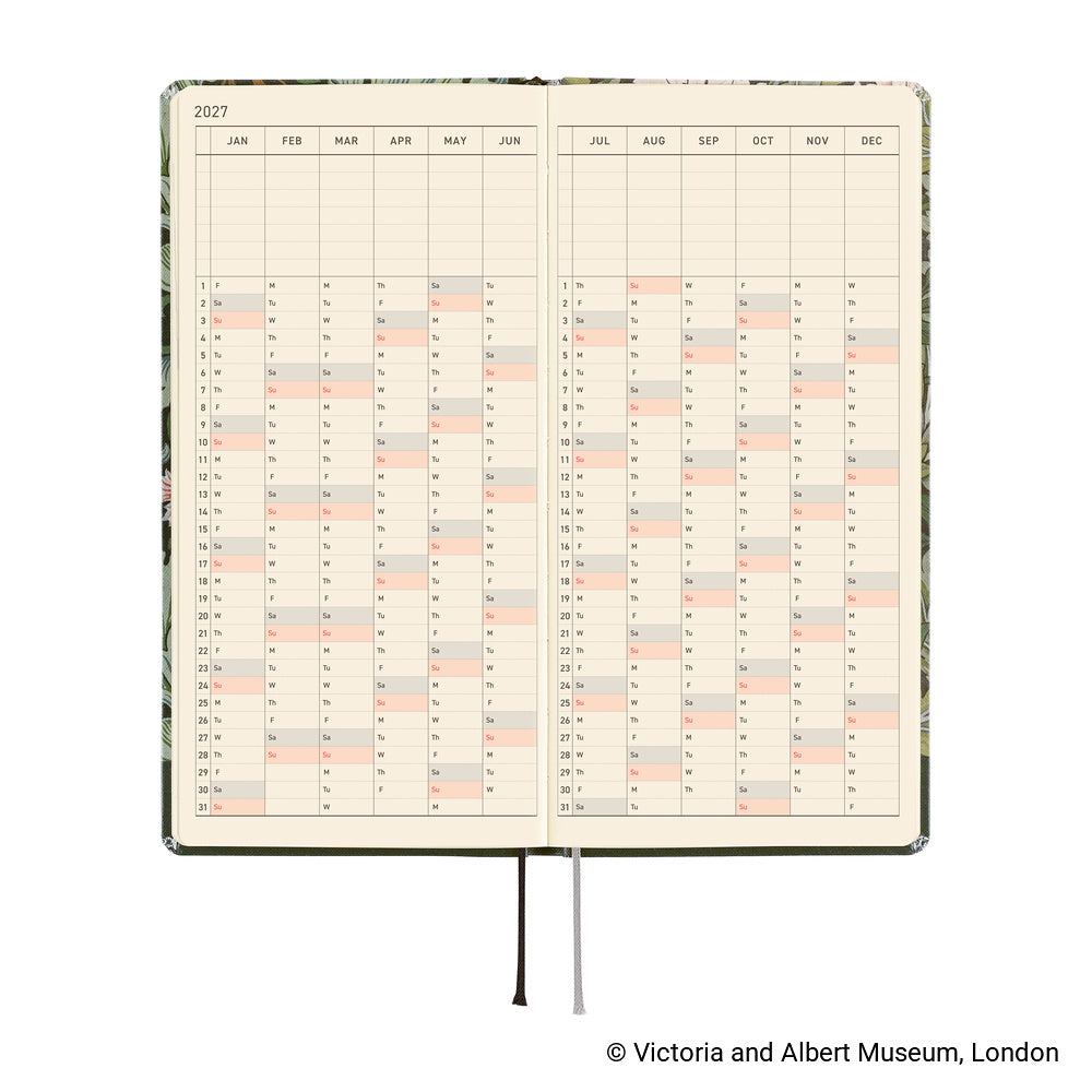 Hobonichi Techo 2027 - Weeks/Wallet Planner Book - Leicester [English/Tall & Slim/Jan Start]