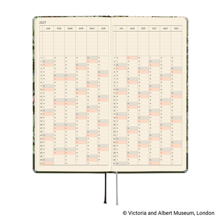 Hobonichi Techo 2027 - Weeks/Wallet Planner Book - Leicester [English/Tall & Slim/Jan Start]