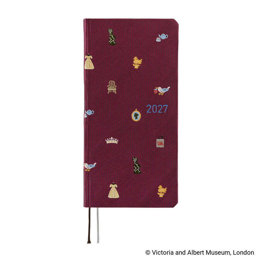 Hobonichi Techo 2027 - Weeks/Wallet Planner Book - Welcome to the V&A [English/Tall & Slim/Jan Start]