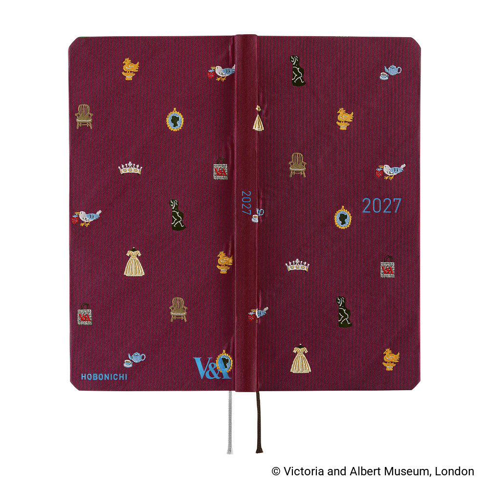 Hobonichi Techo 2027 - Weeks/Wallet Planner Book - Welcome to the V&A [English/Tall & Slim/Jan Start]