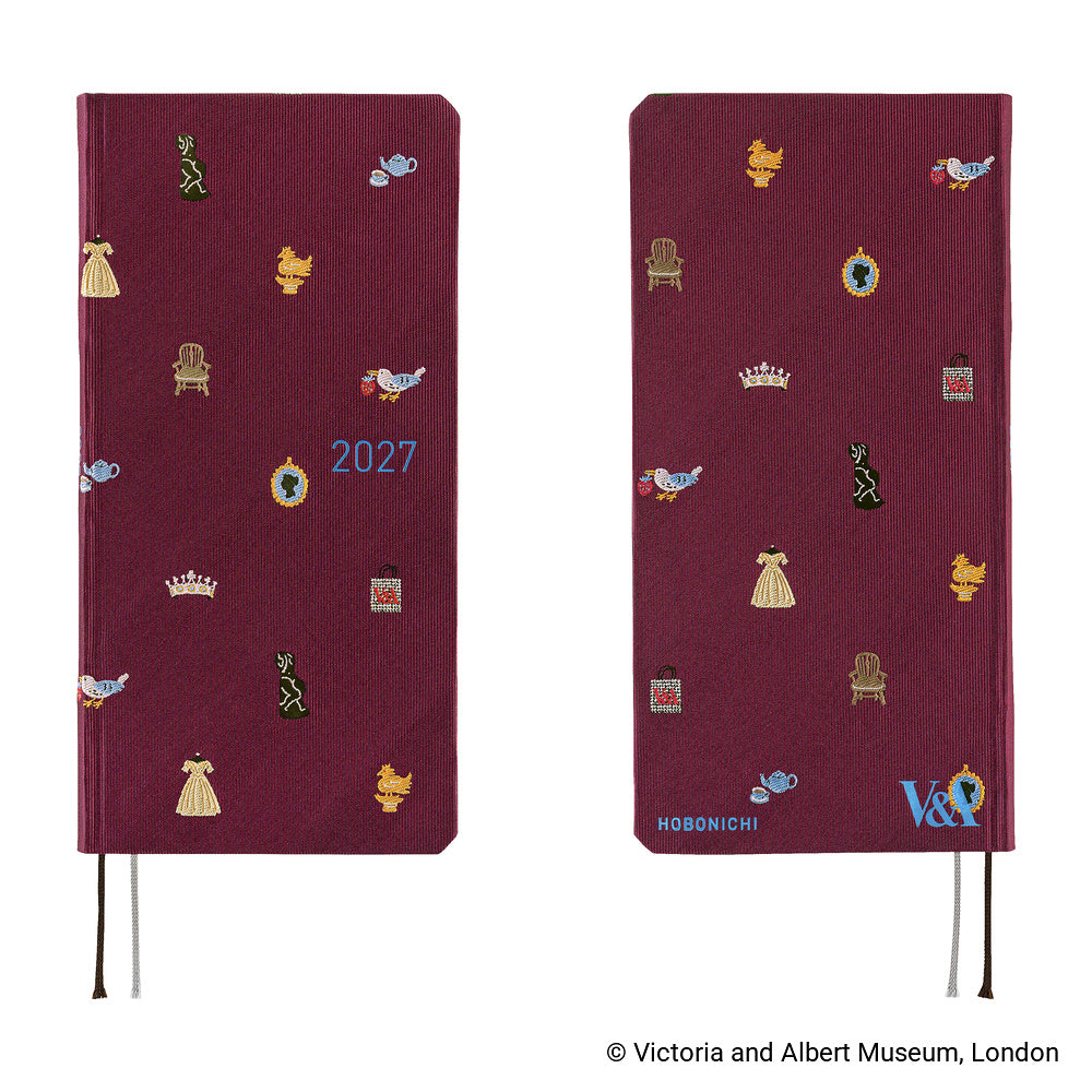 Hobonichi Techo 2027 - Weeks/Wallet Planner Book - Welcome to the V&A [English/Tall & Slim/Jan Start]