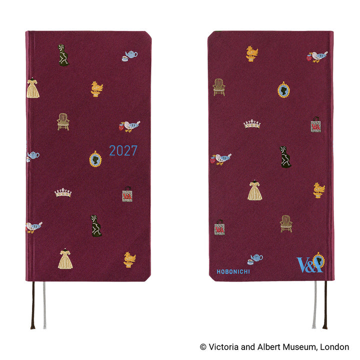 Hobonichi Techo 2027 - Weeks/Wallet Planner Book - Welcome to the V&A [English/Tall & Slim/Jan Start]