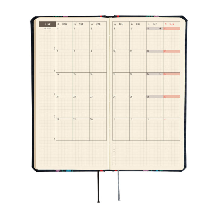 Hobonichi Techo 2027 - Weeks/Wallet Planner Book - Petit Bloom [English/Tall & Slim/Jan Start]
