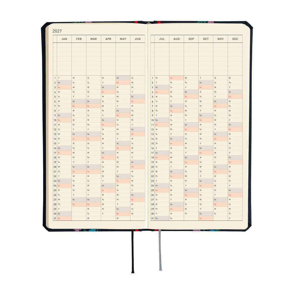 Hobonichi Techo 2027 - Weeks/Wallet Planner Book - Petit Bloom [English/Tall & Slim/Jan Start]