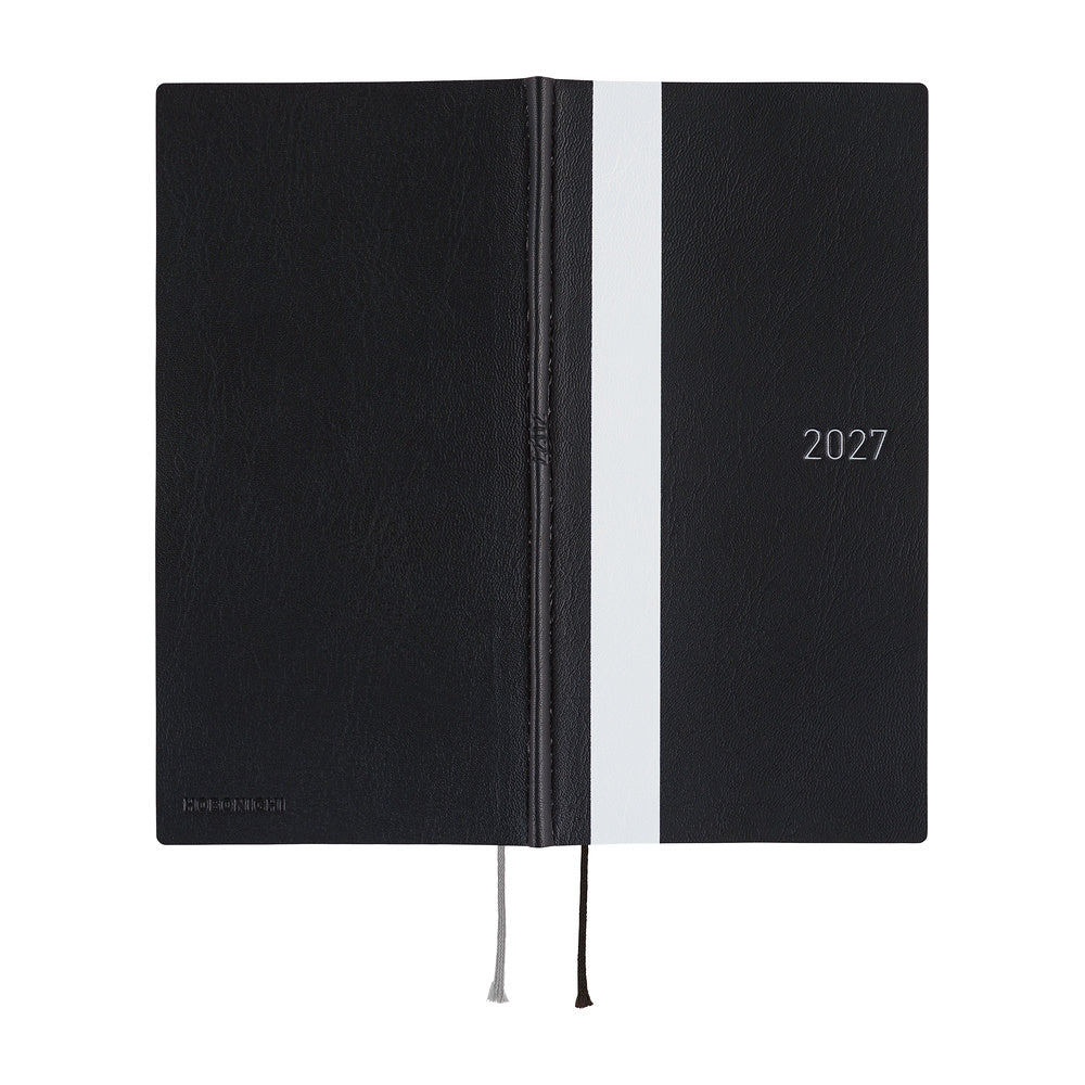 Hobonichi Techo 2027 - Weeks/Wallet Planner Book -  White Line Black [English/Tall & Slim/Jan Start]