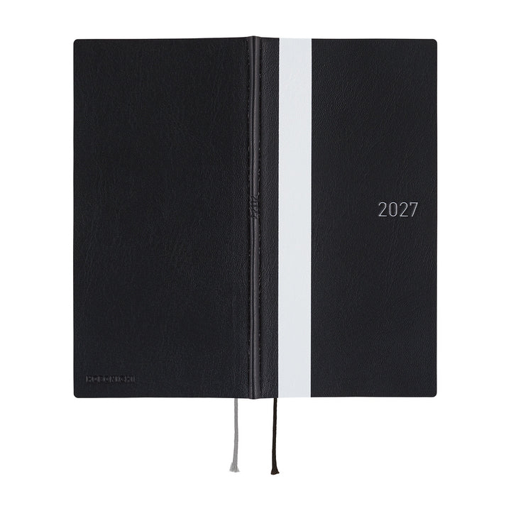 Hobonichi Techo 2027 - Weeks/Wallet Planner Book -  White Line Black [English/Tall & Slim/Jan Start]