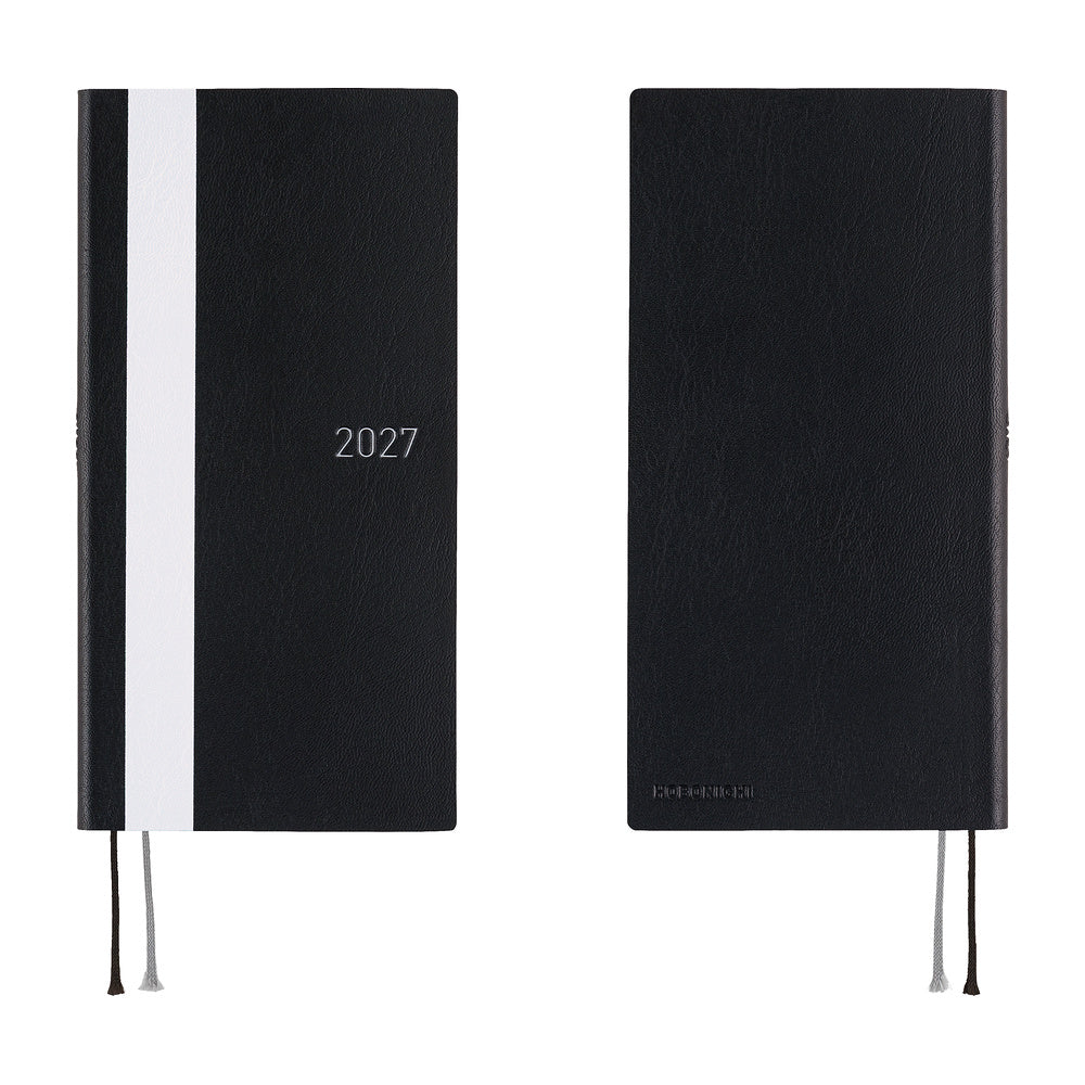 Hobonichi Techo 2027 - Weeks/Wallet Planner Book -  White Line Black [English/Tall & Slim/Jan Start]