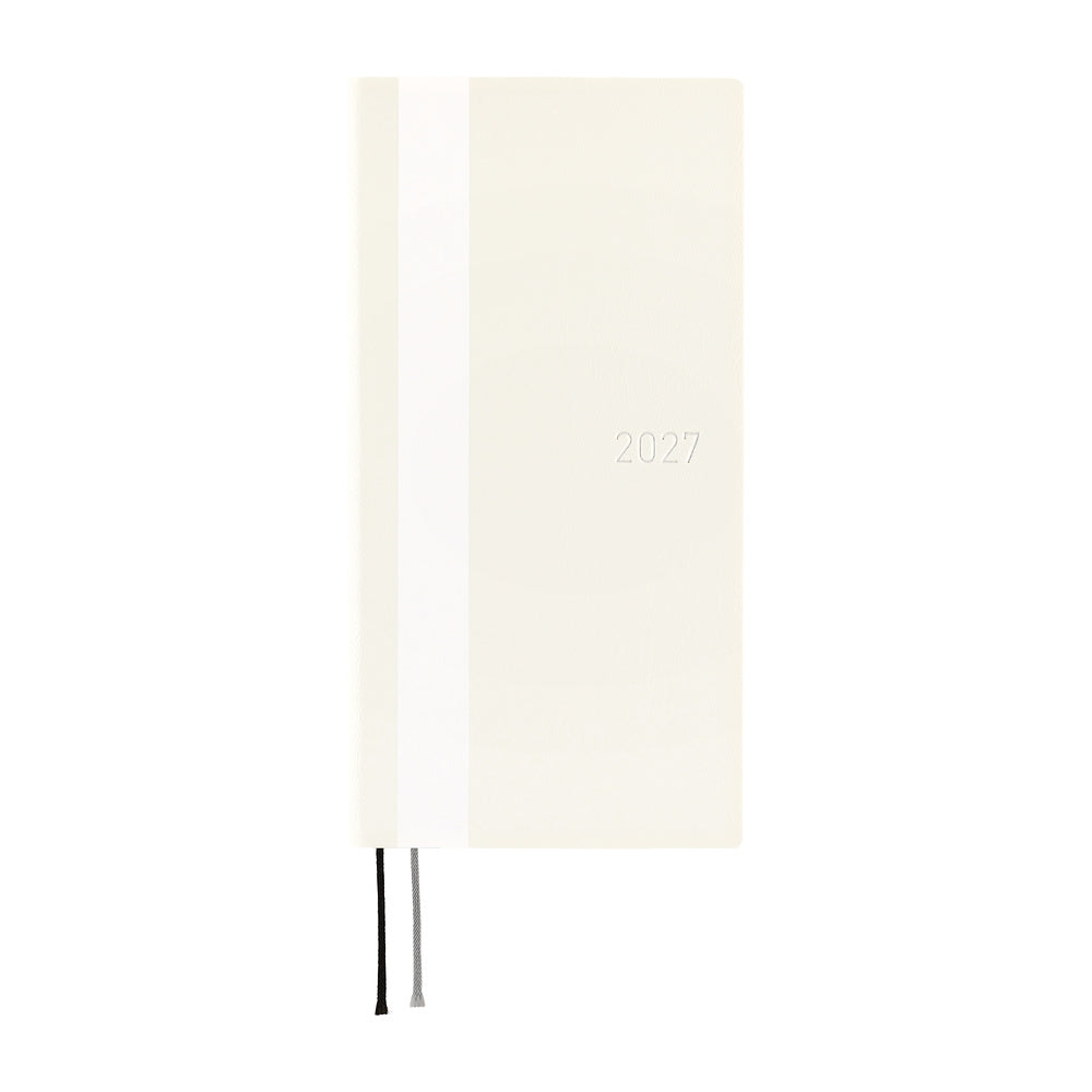 Hobonichi Techo 2027 - Weeks/Wallet Planner Book -  White Line Ivory [English/Tall & Slim/Jan Start]