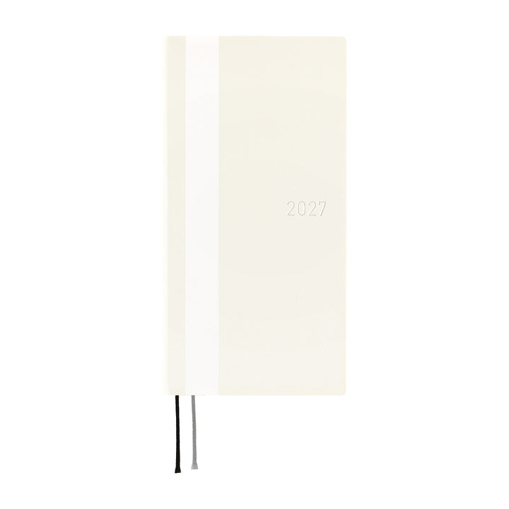 Hobonichi Techo 2027 - Weeks/Wallet Planner Book -  White Line Ivory [English/Tall & Slim/Jan Start]