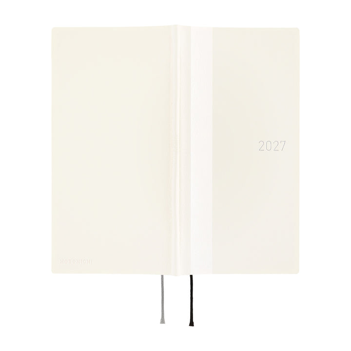 Hobonichi Techo 2027 - Weeks/Wallet Planner Book -  White Line Ivory [English/Tall & Slim/Jan Start]