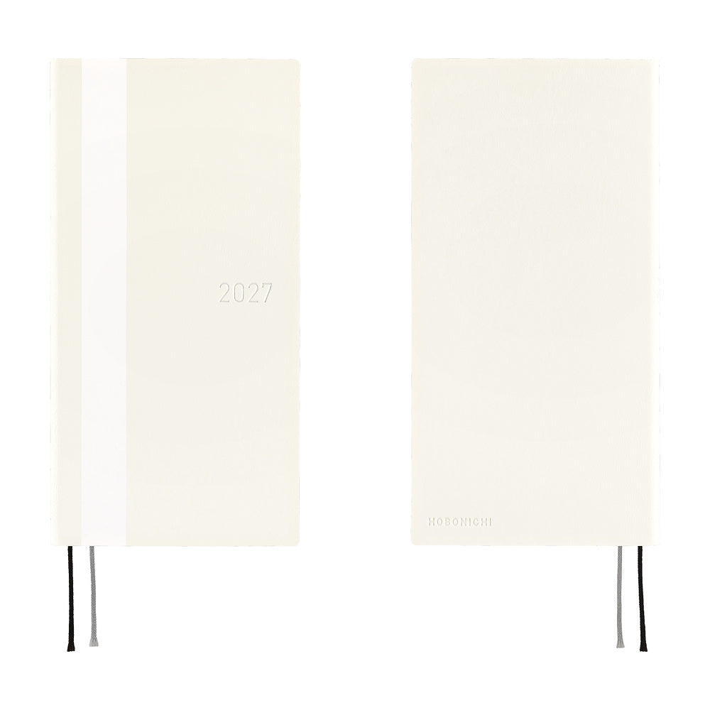 Hobonichi Techo 2027 - Weeks/Wallet Planner Book -  White Line Ivory [English/Tall & Slim/Jan Start]