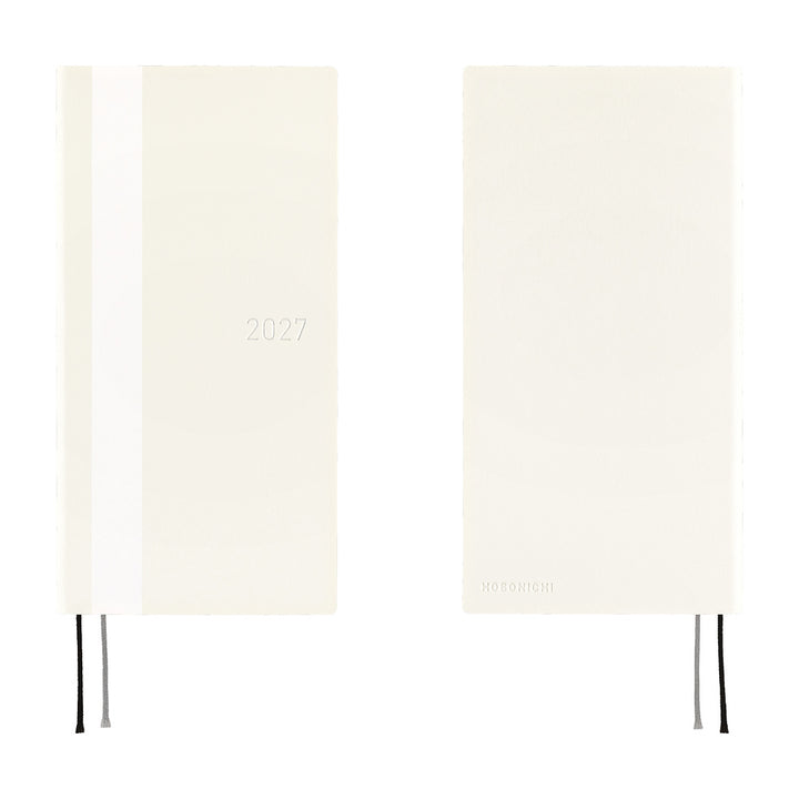 Hobonichi Techo 2027 - Weeks/Wallet Planner Book -  White Line Ivory [English/Tall & Slim/Jan Start]