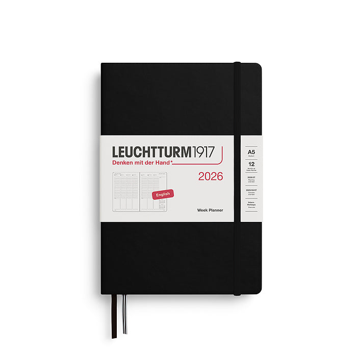 Leuchtturm1917 - A5 2026 Weekly Planner - Black