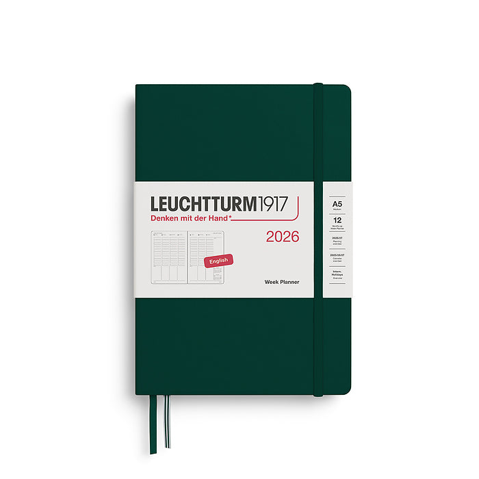 Leuchtturm1917 - A5 2026 Weekly Planner - Forest Green