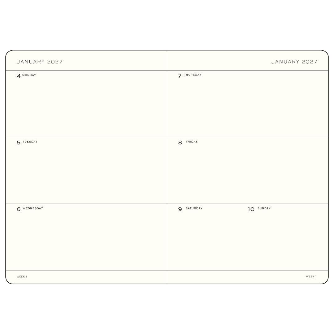 Leuchtturm1917 - 2027 Weekly Planner 18 Months - A5 - Black